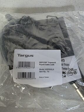 ​Targus DEFCON Trapezoid Keyed Cable Lock for Laptops - Model ASP65GLX - New